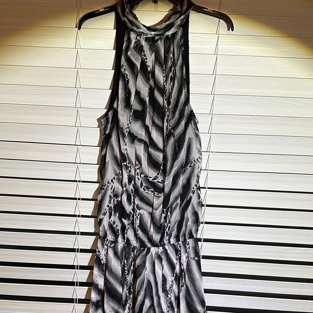 VENUS Black and White Halter Mini Sundress